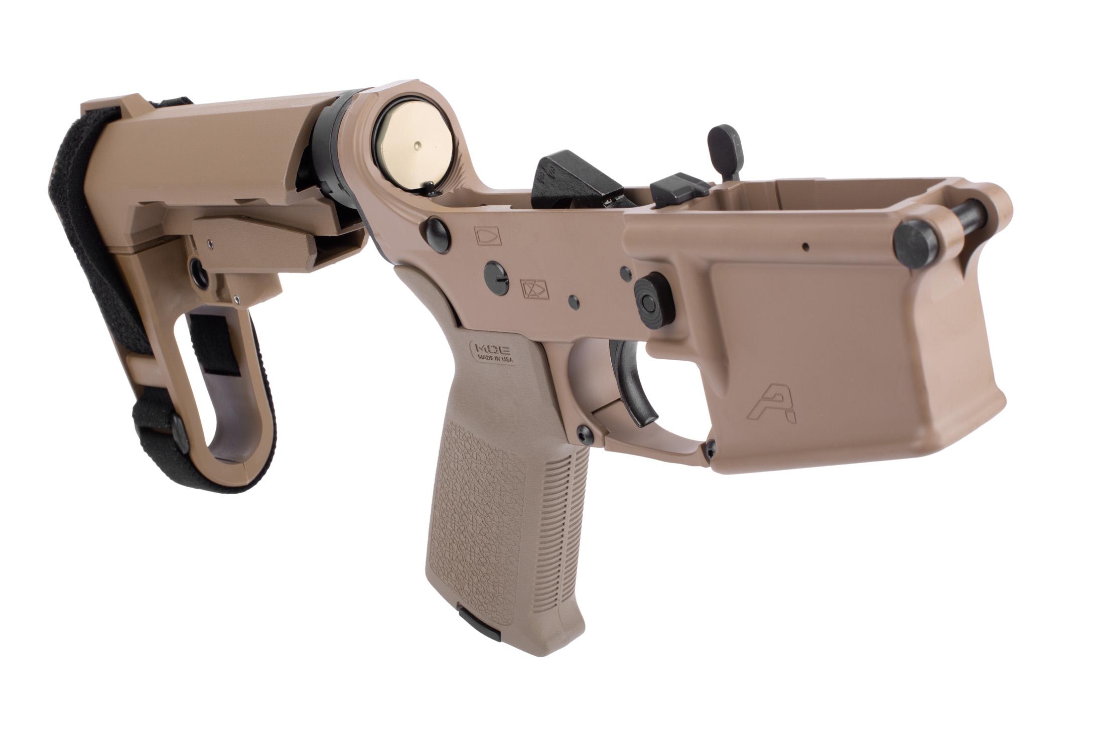 Aero Precision AR15 Pistol Complete Lower Receiver MOE Grip & SBA3